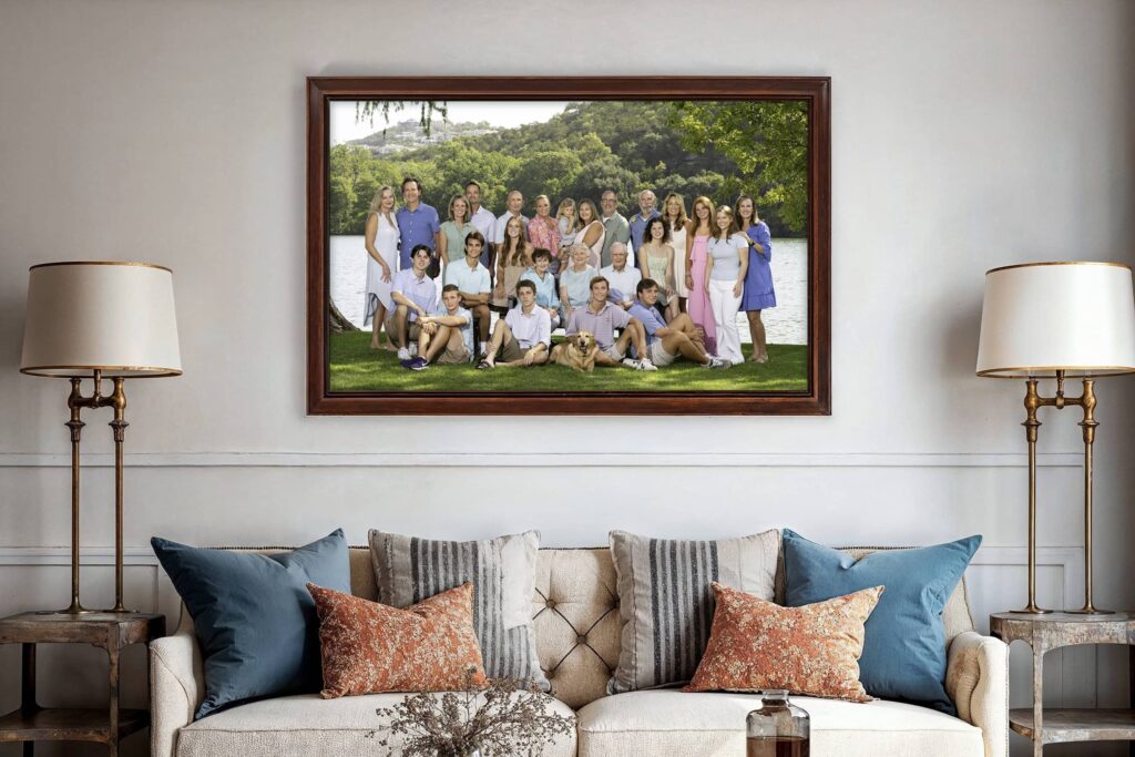 Large family portrait with 3 generations by Sandy Flint - Flint Photography | Round Top, Tx