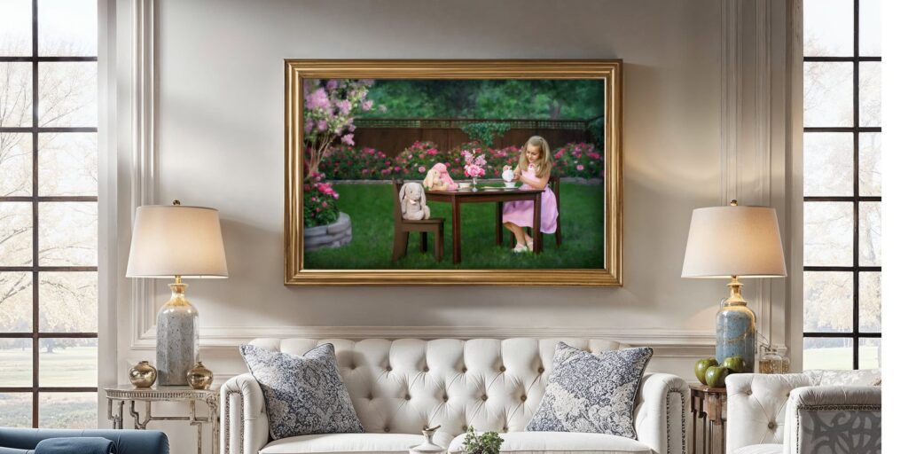 Fine art children's portrait - Tea Party - by Sandy Flint | Round Top, Texas