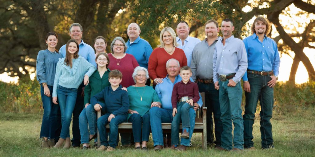 multi-generational portrait created on the family's weekend place by Flint Photography in Round Top, Texas